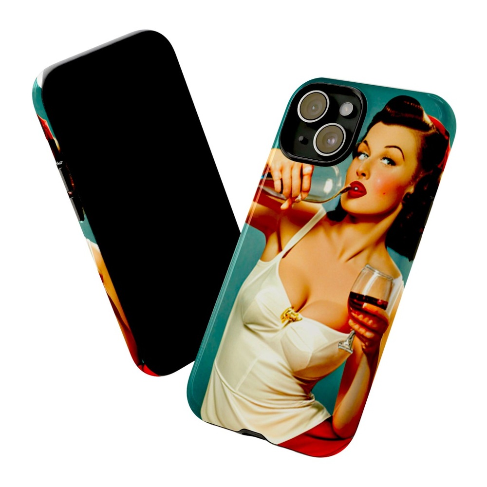 Vintage pin up girl iPhone 15 phone case